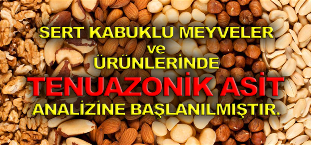 SERT KABUKLU MEYVELER VE ÜRÜNLERİNDE TENUAZONİK ASİT ANALİZİNE BAŞLANILMIŞTIR