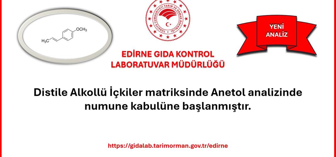Yeni Analiz: Distile Alkollü İçkiler matriksinde Anetol Analizi